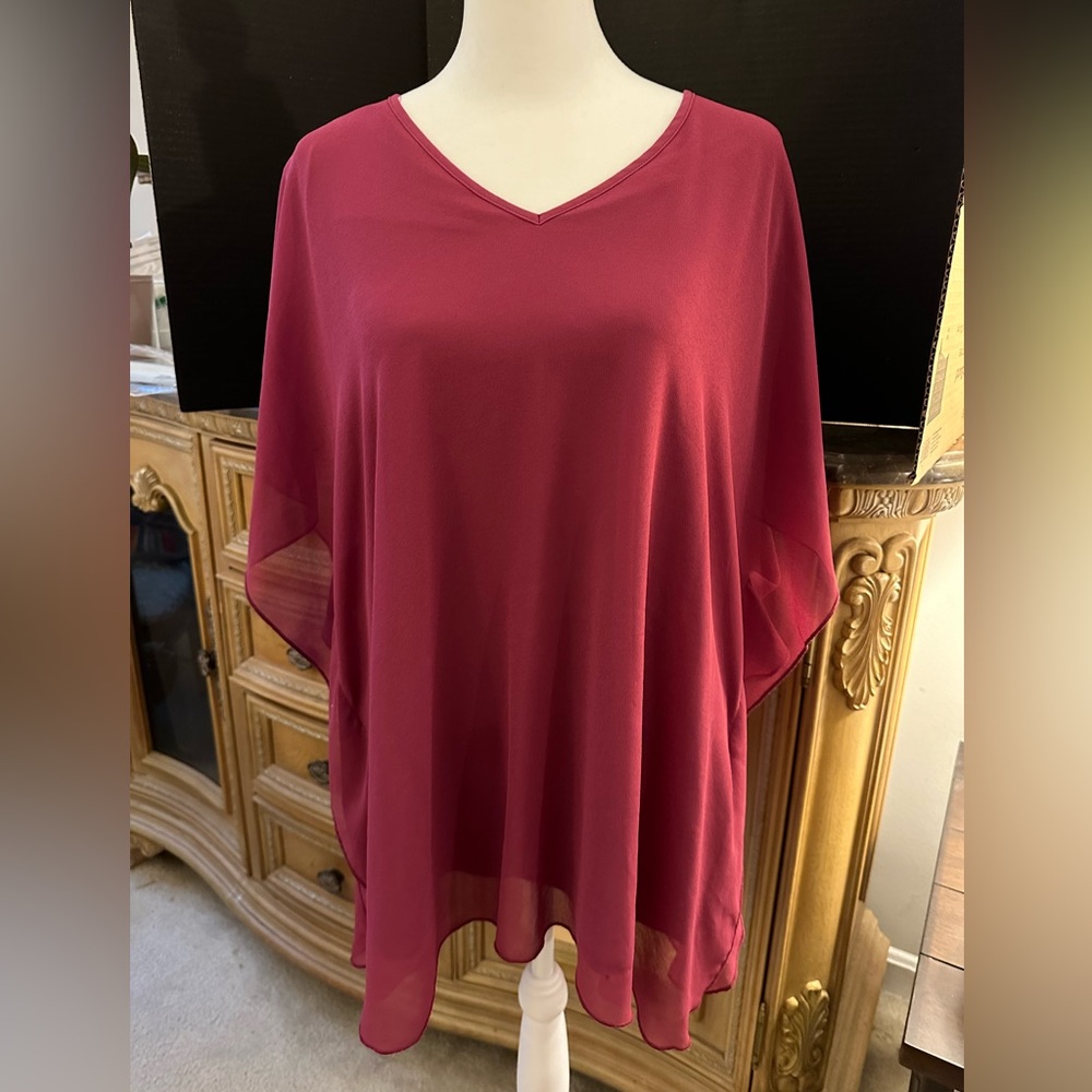 Women's Lightweight Flowy Shirt Double-Layered chiffon Blouse